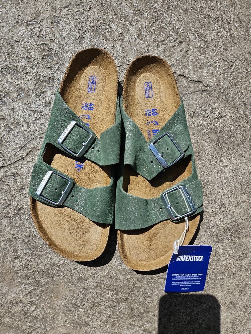Birkenstock Arizona Shimmering Thyme Suede 40 R - Picture 2 of 6